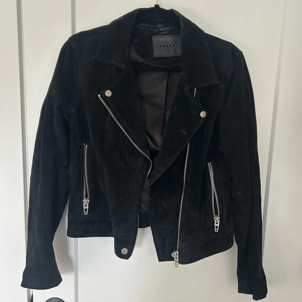 Blank NYC Black Suede Leather Jacket - Picture 1 of 4